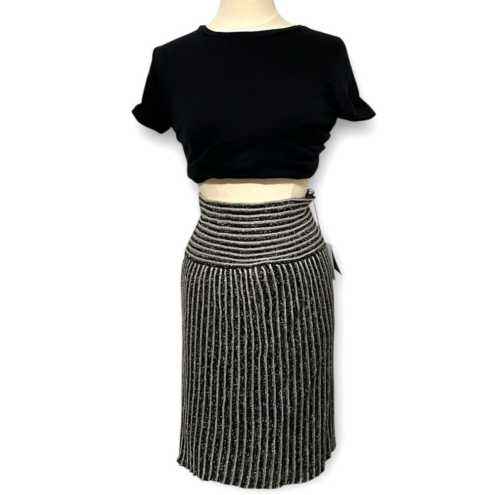 M by Missoni Zig Zag Metallic Midi Skirt Size 8 New - Picture 3 of 17